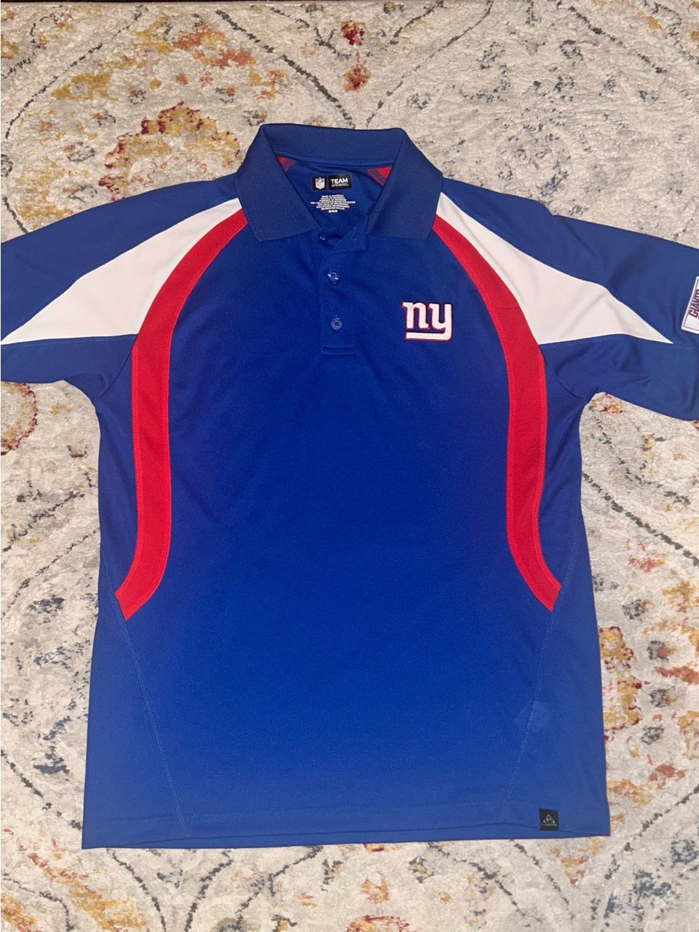 New York Giants Blue Polo with Red & White Accents